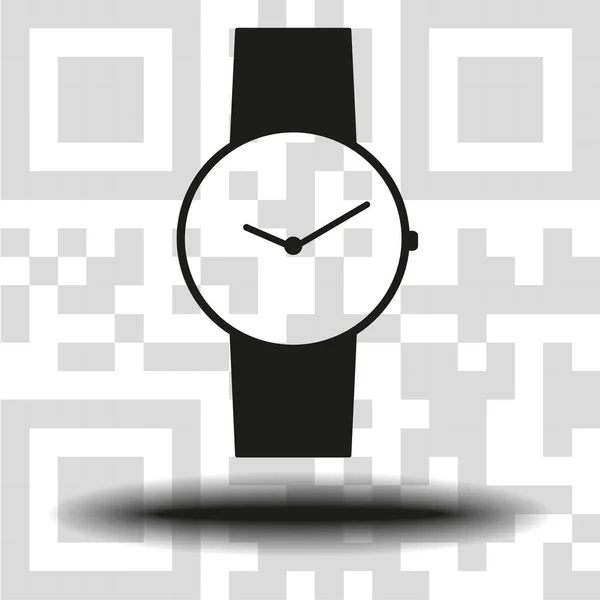 Horloge Vectorielle Icône Arrière Plan Code — Image vectorielle