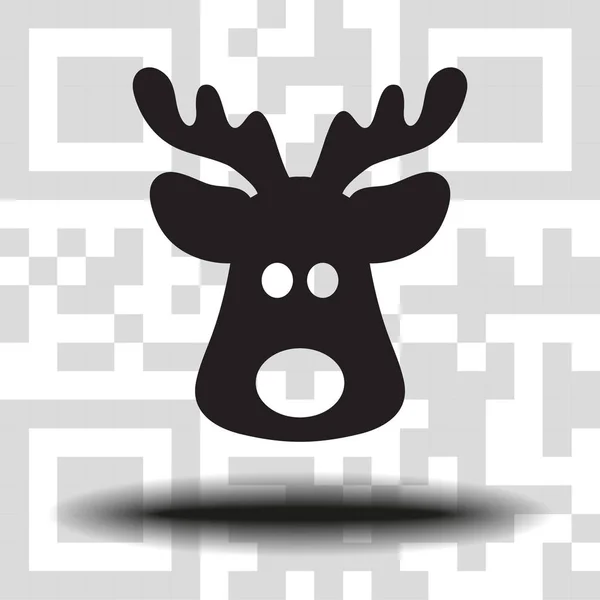 icon christmas deer the background QR code