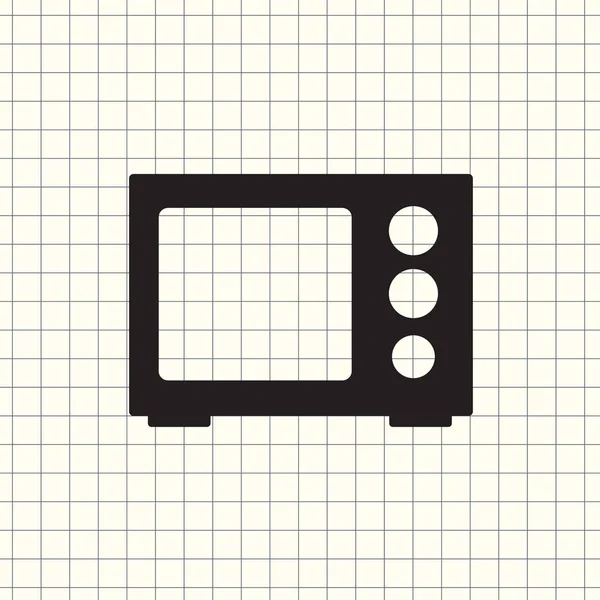 白い背景の上の電子レンジ アイコン 厨房機器 ベクトル図 — ストックベクタ