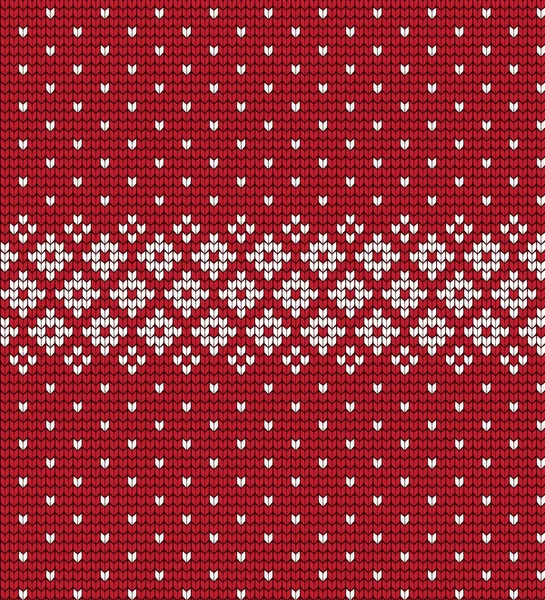 Kötött karácsonyi és újévi mintás, skandináv stílusú, illusztráció — Stock Vector