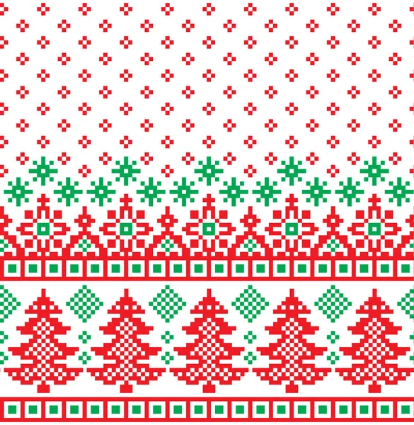 Nový Rok Vánoční Vzor Pixel — Stockový vektor