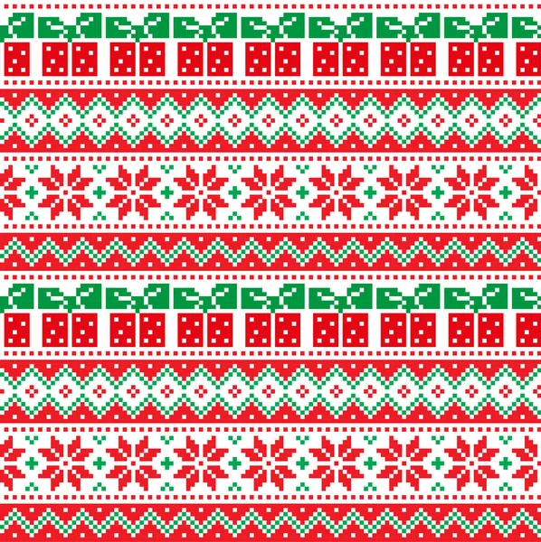 Nouvel Motif Noël Pixel — Image vectorielle