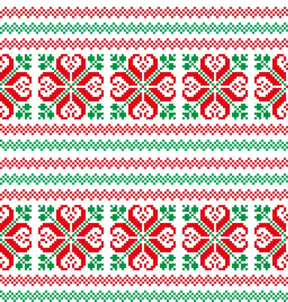 New Year Christmas Mönster Pixel — Stock vektor