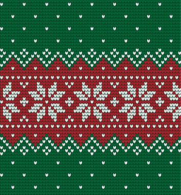 Knitted Christmas and New Year pattern clipart