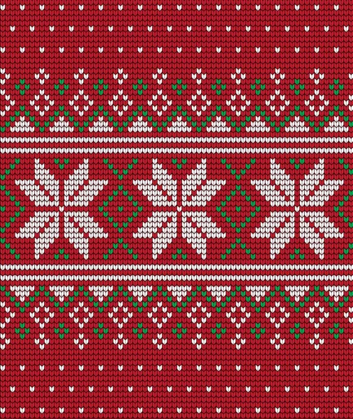 Knitted Christmas New Year Pattern — Stock Vector