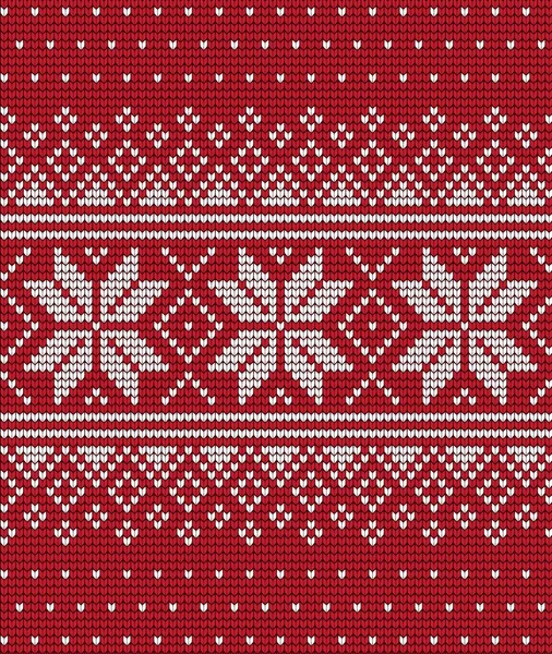 Knitted Christmas New Year Pattern — Stock Vector