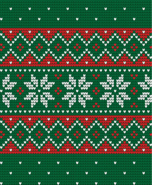 Gestricktes Muster Für Weihnachten Und Neujahr — Stockvektor