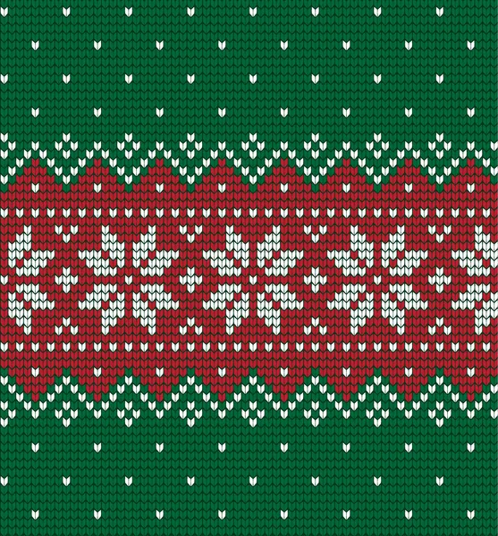 Knitted Christmas New Year Pattern — Stock Vector