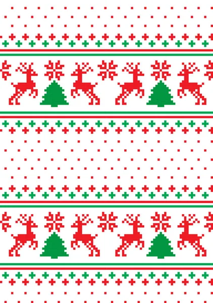 Nový Rok Vánoční Vzor Pixel — Stockový vektor