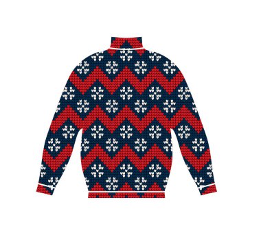 Kış sıcak kazak el yapımı, svitshot, örgü, kırmızı renk anahtarını. Kadın kazak, Erkek Kazak, unisex kazak. Tasarım - kar taneleri, Noel, yeni yıl, hisse senedi vektör