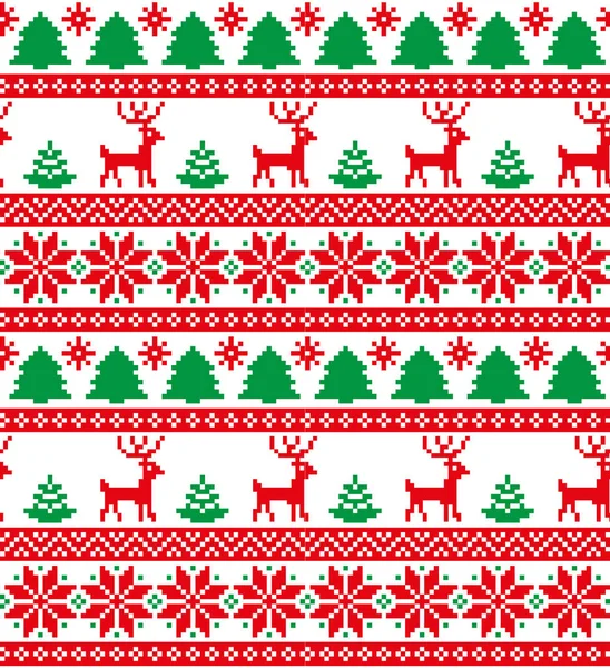 New Year Christmas Mönster Pixel — Stock vektor