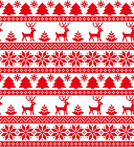 New Year Christmas Mönster Pixel — Stock vektor