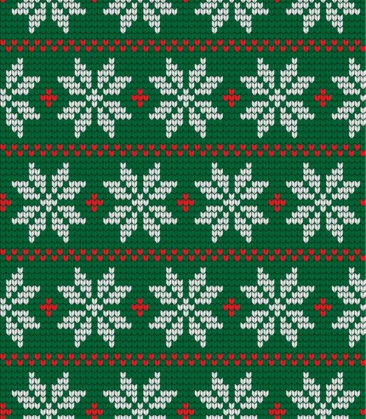 Knitted Christmas New Year Pattern — Stock Vector