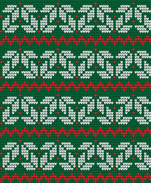 Gestricktes Muster Für Weihnachten Und Neujahr — Stockvektor