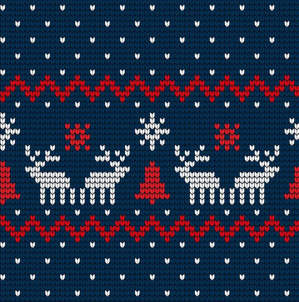 Gestricktes Muster Für Weihnachten Und Neujahr — Stockvektor