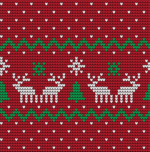 Gestricktes Muster Für Weihnachten Und Neujahr — Stockvektor