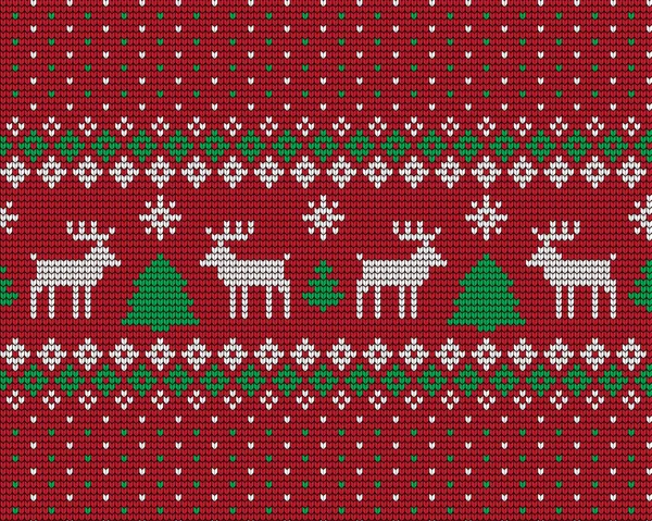 Gestricktes Muster Für Weihnachten Und Neujahr — Stockvektor