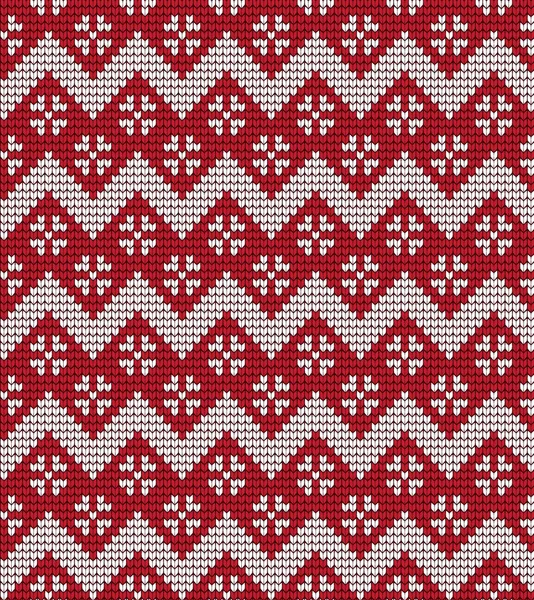 Knitted Christmas New Year Pattern — Stock Vector