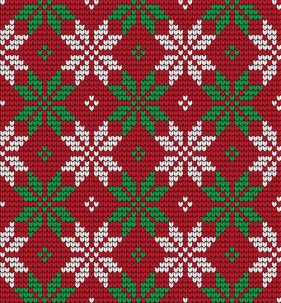 Knitted Christmas New Year Pattern — Stock Vector