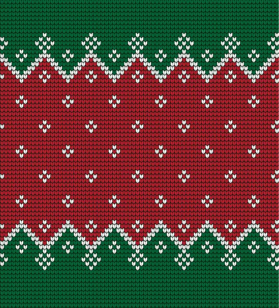 Knitted Christmas New Year Pattern — Stock Vector