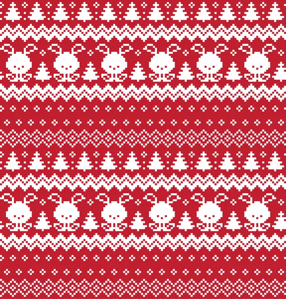 New Year Christmas Pattern Pixel — Stock Vector