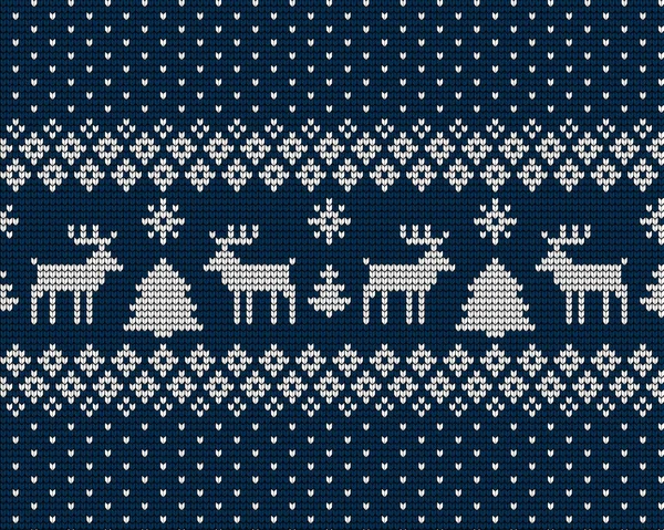 Gestricktes Muster Für Weihnachten Und Neujahr — Stockvektor