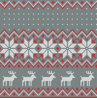 Örme Noel ve yeni yıl Norveç tarzı, illüstrasyon model