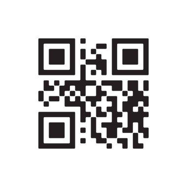 Akıllı telefon taraması için vektör QR kod örneği beyaz arkaplanda izole edildi.