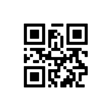 Akıllı telefon taraması için vektör QR kod örneği beyaz arkaplanda izole edildi.