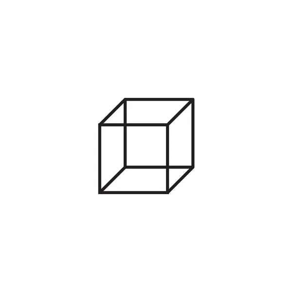 Cubo Isométrico Ícone Linear Linha Com Curso Editável — Vetor de Stock