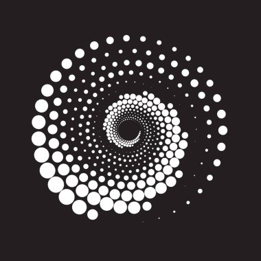 Yarı tonlu noktalar daire doku. Yaratıcı geometrik desen. Soyut vektör arka plan.