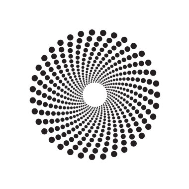 Yarı tonlu noktalar daire doku. Yaratıcı geometrik desen. Soyut vektör arka plan.