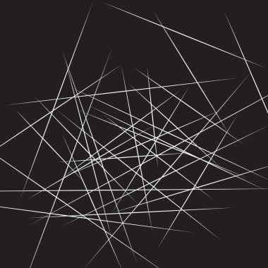 Rastgele kesişen çizgiler geometrik desen. Soyut geometrik siyah beyaz doku, desen