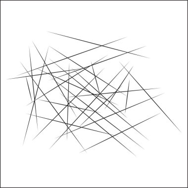 Rastgele kesişen çizgiler geometrik desen. Soyut geometrik siyah beyaz doku, desen