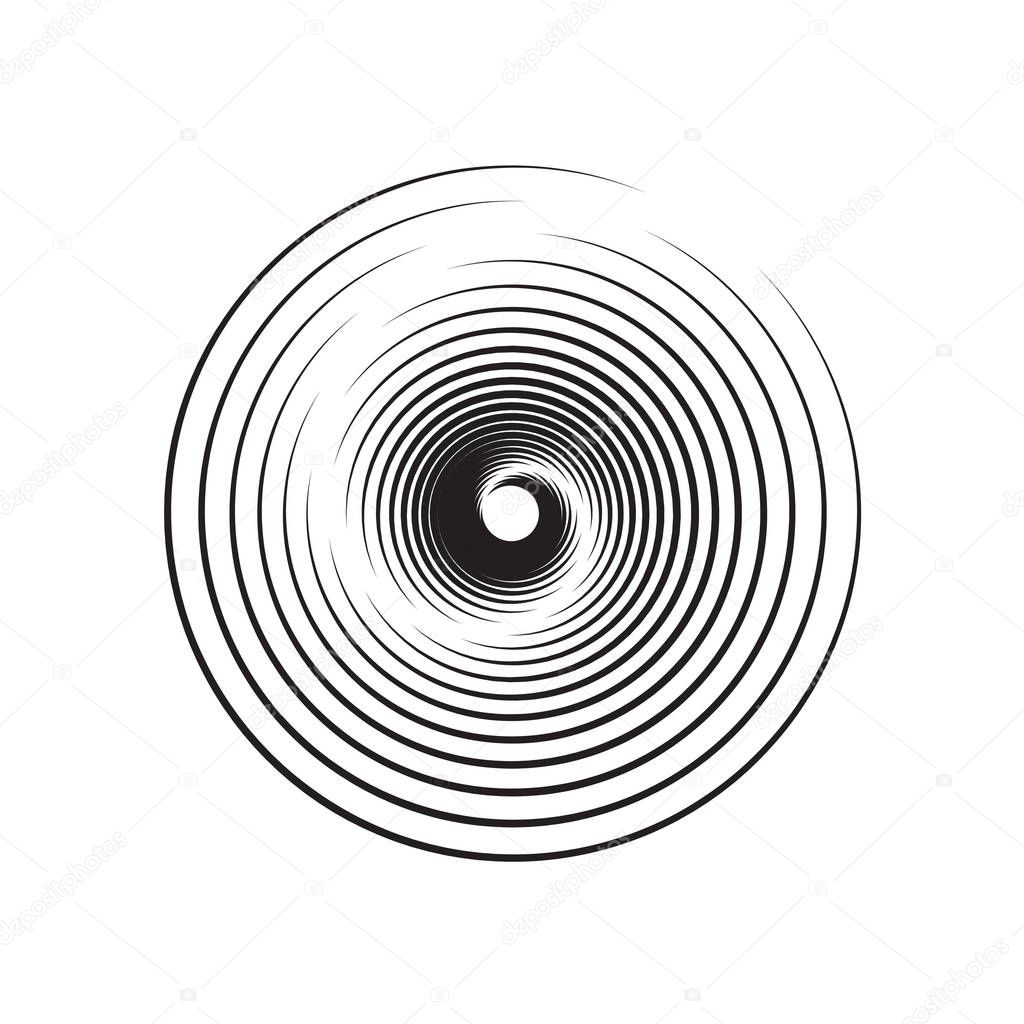 Concentric Circle Elements Backgrounds. Abstract circle pattern. Black and white graphics. EPS