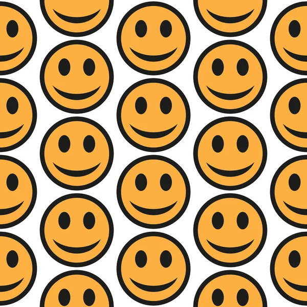 Smiling Emoticons Seamless Pattern — Stock Vector