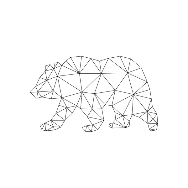 抽象的な幾何学的なクマ。北欧スタイル。ベクトル図. — ストックベクタ