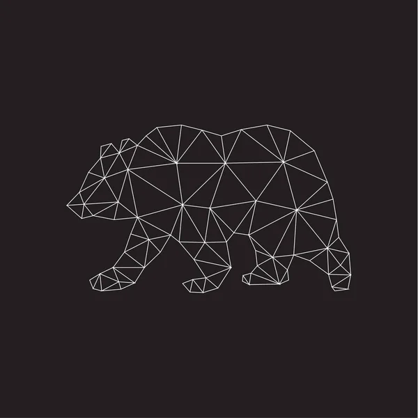 抽象的な幾何学的なクマ。北欧スタイル。ベクトル図. — ストックベクタ