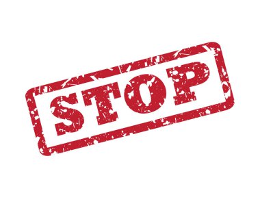 kare grunge kırmızı dur damgası