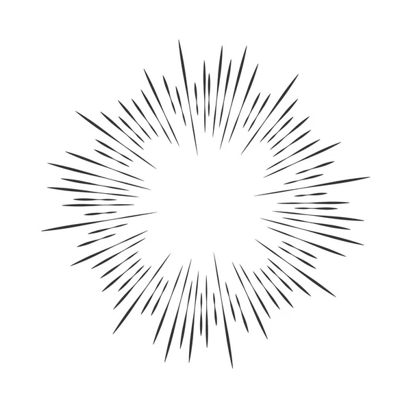 Sun Burst Star Burst Sunshine Radiating Center Thin Beams Lines — Stock Vector