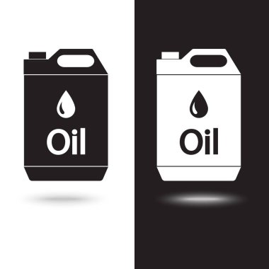 vektör simge bidon petrol siyah ve beyaz arka plan üzerinde