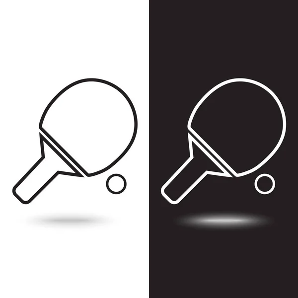 Vektor-Symbol Tennisschläger auf schwarz-weißem Hintergrund — Stockvektor