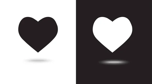 Wektor ilustracja ikony serce dla witryny sieci Web na tle czarno-białe — Wektor stockowy
