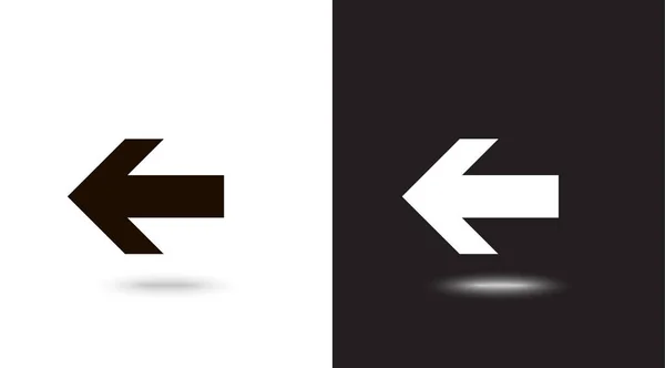Pfeil-Symbol rückgängig machen, Motion-Symbol. Pfeil-Symbol zurück. Pfeiltaste. auf schwarzem und weißem Hintergrund — Stockvektor
