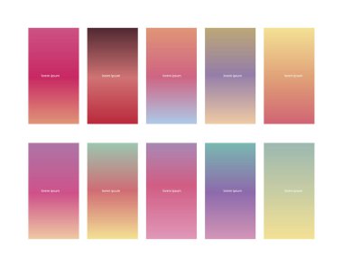 Yumuşak renk arka plan tasarımı. Yaratıcı degrade ayarla tebrik kartı, el ilanı, davet, afiş, broşür, afiş takvim için