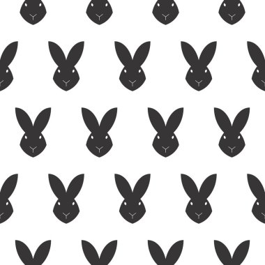 El yapımı şirin tavşan ve kalp deseni, parmak izi tasarımı tavşan arka planı, çocuklar tekstil tasarımı