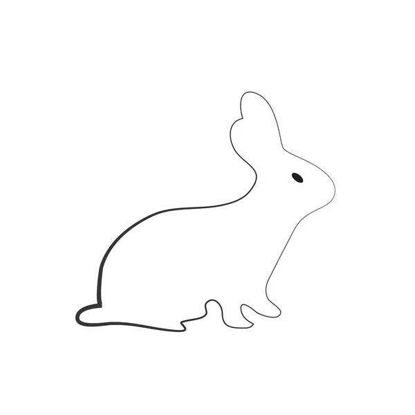Icono del conejo de Pascua. Silueta de conejo aislada en blanco. Vector — Vector de stock