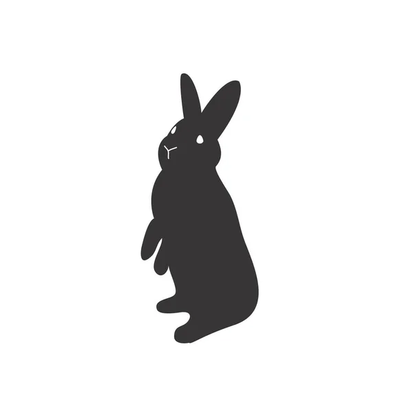 Easter Bunny pictogram. Konijn silhouet geïsoleerd op wit. Vector — Stockvector