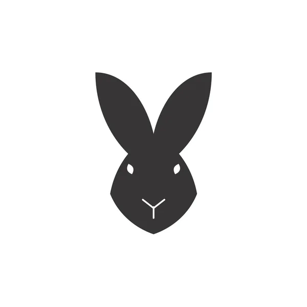 Icône lapin de Pâques. Silhouette de lapin isolée sur blanc. Vecteur — Image vectorielle