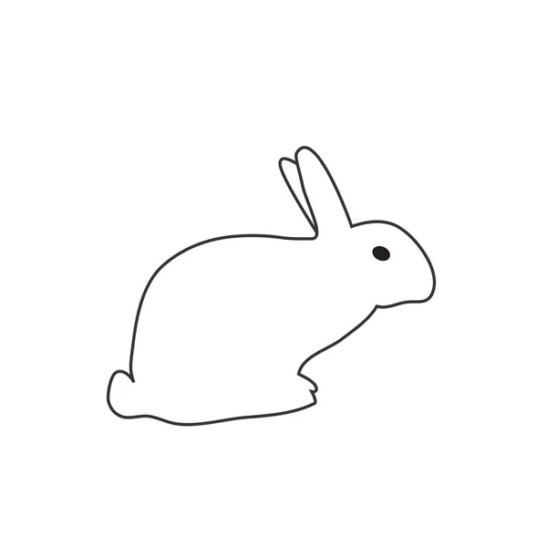 Paskalya Tavşanı simgesi. Tavşan silueti beyaz üzerine izole. Vektör — Stok Vektör